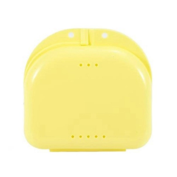 Cutie portabila de depozitare pentru dinti falsi Cutie ortodontica Husa pentru proteze Cutie ventilata cu gauri respirabile 8 x 8,5 x 2,7 cm galben Cutie portabila de depozitare pentru dinti falsi Cutie ortodontica Husa pentru proteze Cutie ventilata cu gauri respirabile 8 x 8,5 x 2,7 cm galben