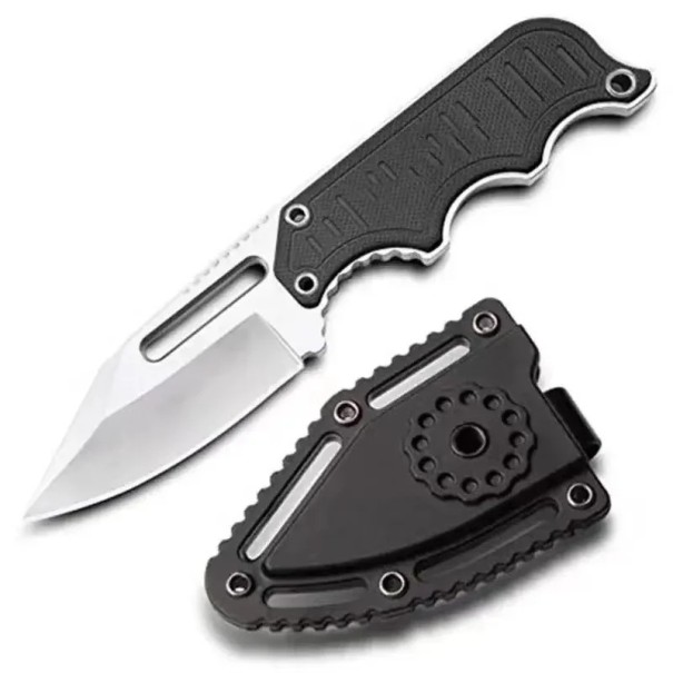 Cuțit mic din oțel inoxidabil cu teacă 12 cm Cuțit de buzunar pentru exterior Camping Drumeții Supraviețuire Lamă ascuțită Instrument compact 1
