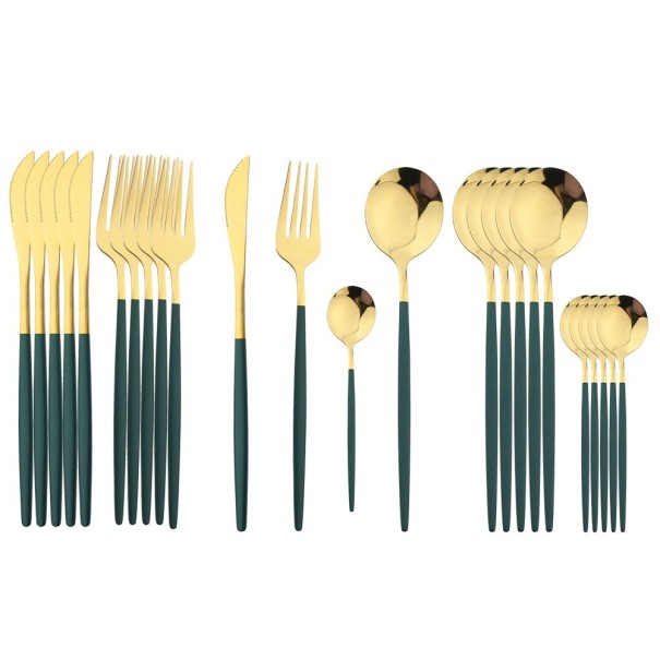 Cutlery Set 24 pcs P3548 green