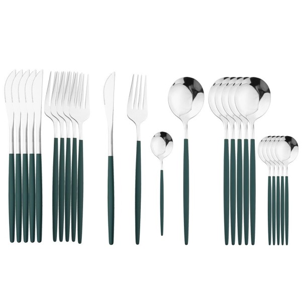 Cutlery Set 24 pcs P3549 green