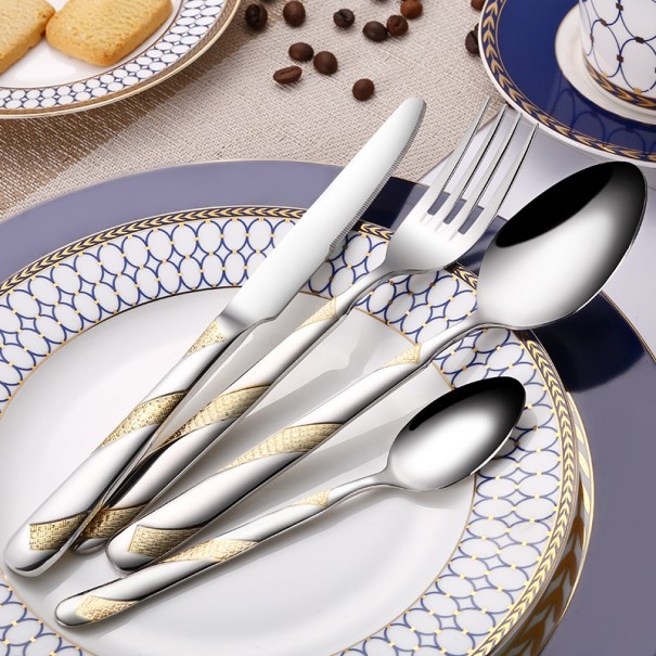 Cutlery Set with Golden Ornament 24 pcs 1