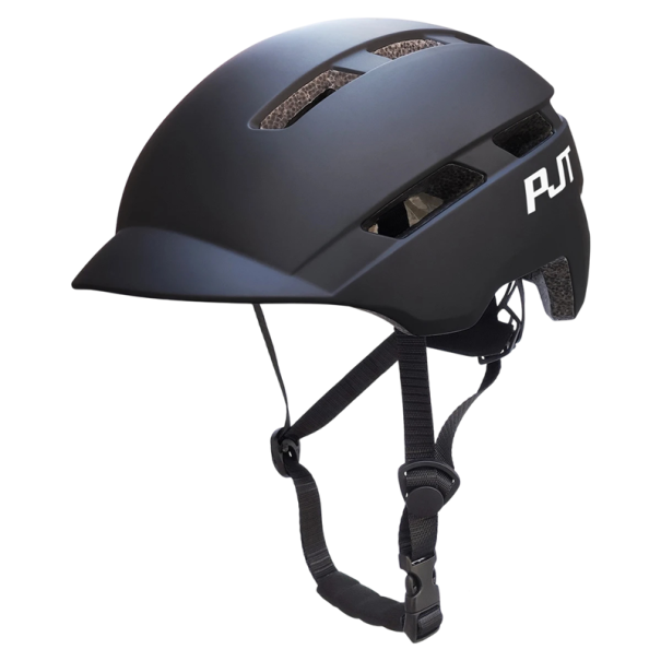 Cycling Helmet with Rechargeable Red Rear Light Size 57–61 cm Safety Helmet with Ventilation for Day and Night Riding black