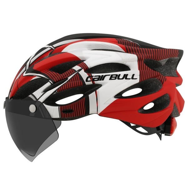 Cykelhjälm med glasögon M/L 54 - 61 cm röd
