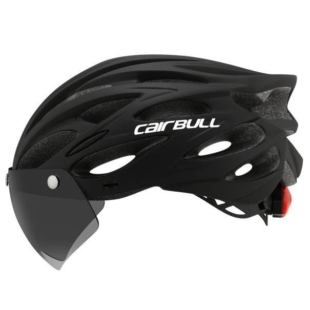 Cykelhjelm med beskyttelsesbriller M/L 54 - 61 cm sort