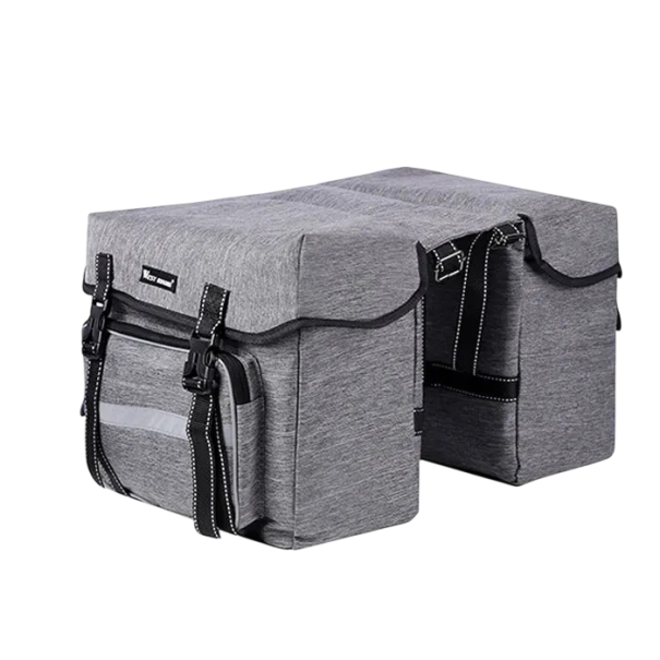 Cyklistická taška 25 l 30 x 14 x 28 cm Polyester Reflexné popruhy Taška na bicykel Zadný nosič Športová sivá