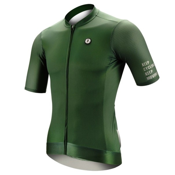 Cyklistické sportovní triko s krátkým rukávem na zip unisex vhodné pro cyklistiku, sport a venkovní aktivity zelená S