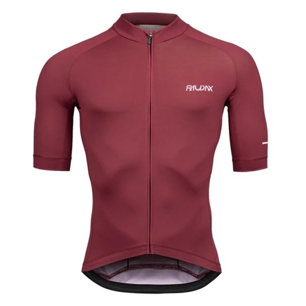Cyklistické závodní triko s krátkým rukávem na zip pro cyklistiku, sport a venkovní aktivity unisex vínová S