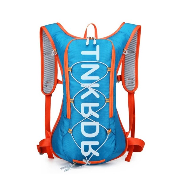 Cyklistický batoh 12L 41 x 29 x 10 cm Voděodolný materiál Reflexní prvky Píšťalka na přežití Prodyšné popruhy Kryt na helmu Lehký sportovní batoh modrá