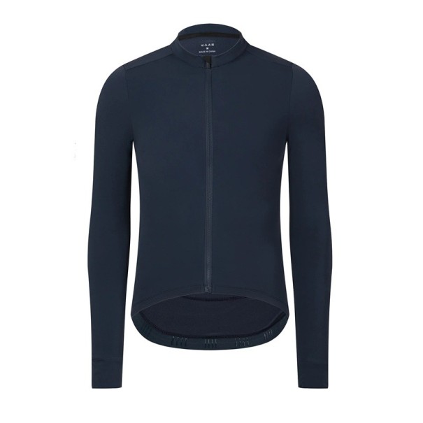 Cyklistický sportovní dres s dlouhým rukávem na zip pro chladnější období se 3 zadními a 1 boční kapsou Pro cyklistiku a sport unisex tmavě modrá L