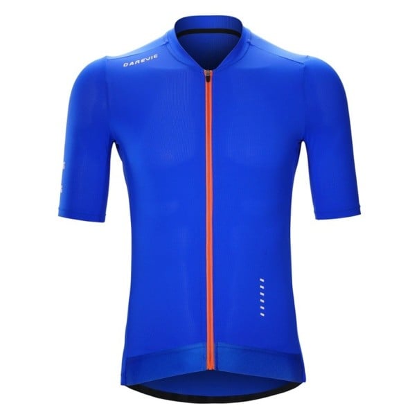 Cyklistický sportovní dres s krátkým rukávem na zip se 3 zadními kapsami pro cyklistiku, sport a venkovní aktivity unisex modrá XS