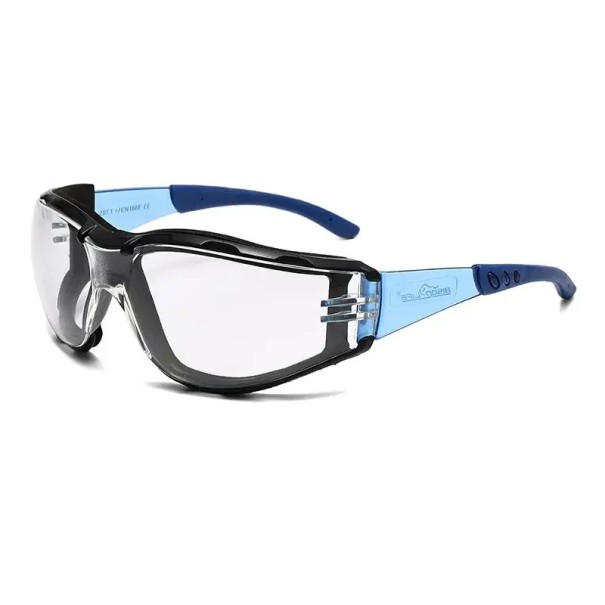 Cyklistiska skyddsglasögon 2104plus 14,5 x 5 cm PC ram Mot imbildning Stötbeständig Skum tätning Sportglasögon för cykel blå