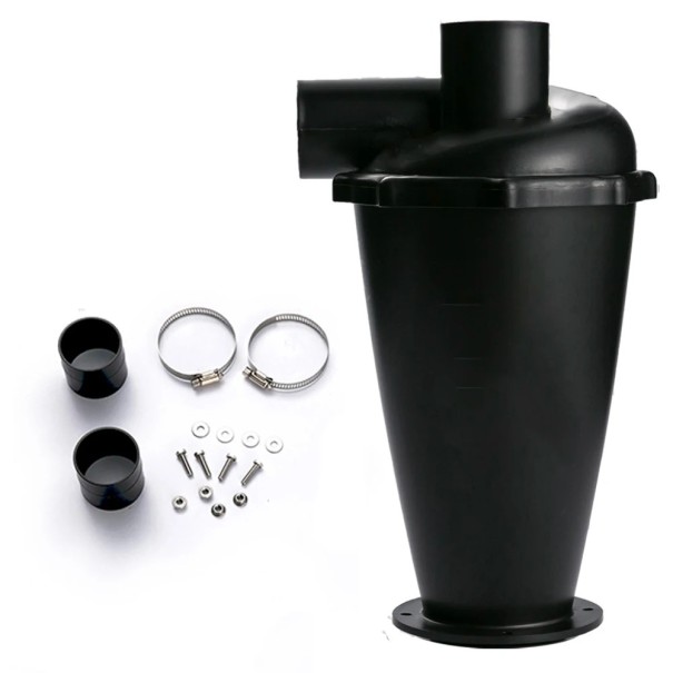 Cykloseparator til støv 320 x 110 mm med en indvendig diameter på halsen 50 mm Værkstedsudsugning Støvseparator med monteringssæt 1