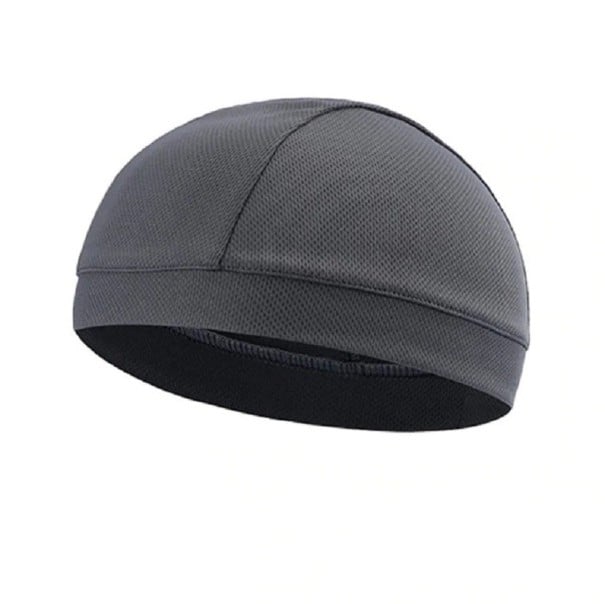 Czapka pod kask motocyklowy z przylegającym krojem Siateczkowa struktura materiału Dla obwodu głowy 54 do 68 cm Poliester i mikrofibra szary