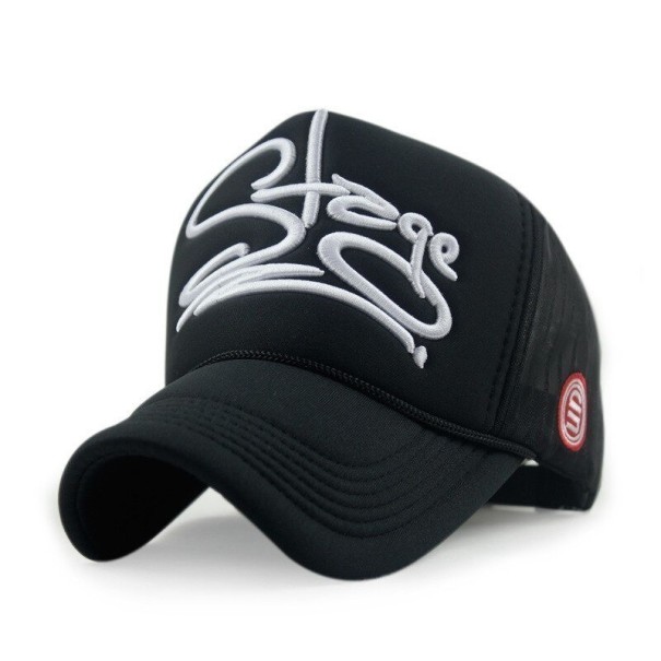 Czapka z daszkiem typu trucker z napisem Stage czarny