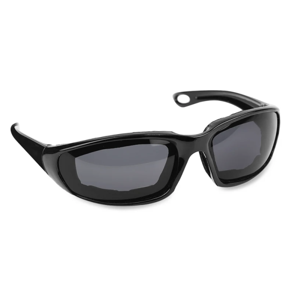 Czarne okulary rowerowe z piankową wyściółką UV400 Ochrona przed wiatrem Odporne na uderzenia plastikowe okulary sportowe 14,5 x 4,5 cm ciemnoszary
