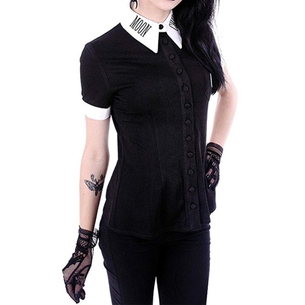 Czarno-biała koszula damska Gothic L