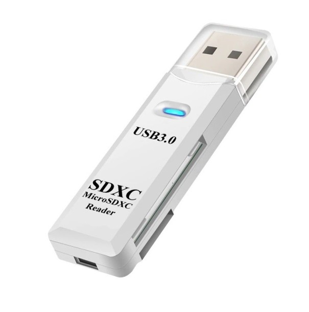 Czytnik kart pamięci USB SD / Micro SD biały