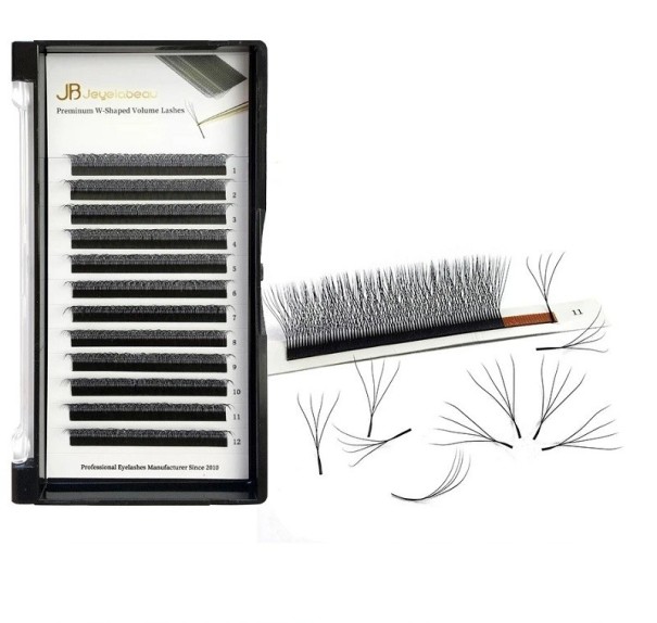 D 0,07 mm Volumen Falsche Wimpern Set Individuelle Fächerförmige Falsche Wimpern Falsche 4D-Klebewimpern 13 mm
