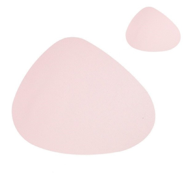 Dækkeserviet og bordskåner i imiteret læder lyserosa