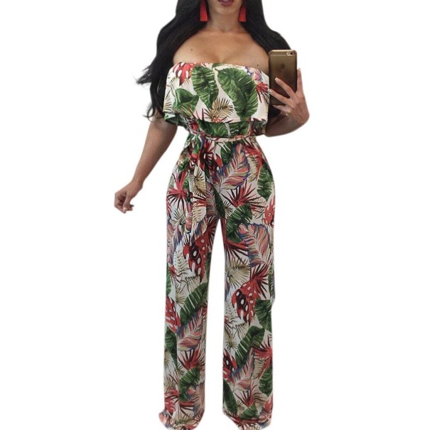 Dam sommar jumpsuit med blommor A2088 L 3