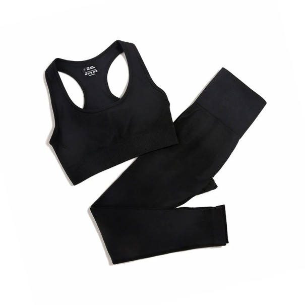 Dam Sportset Leggings och Sport-BH Enfärgad Fitnessset i Nylon svart S