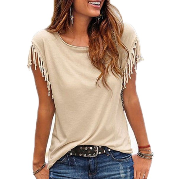 Dam t-shirt med fransar