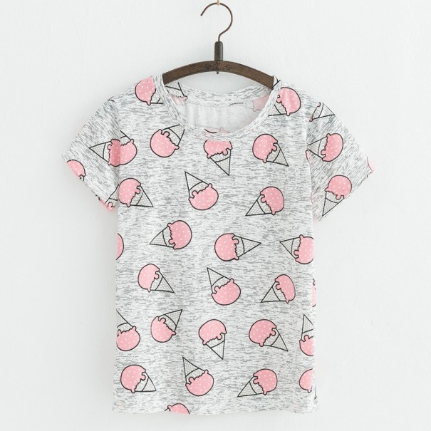 Dam T-shirt med glass J1799 rosa S