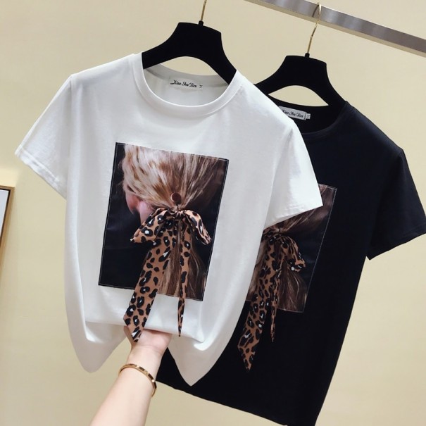 Dam T-shirt med rosett