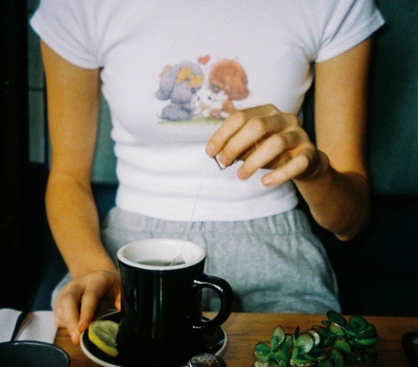 Dam T-shirt med sött tryck