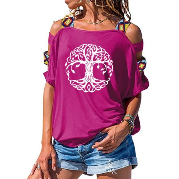 Dam T-shirt med utskärningar A1258 XL 18