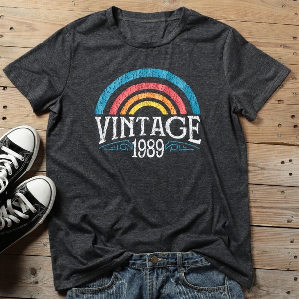 Dam T-shirt med vintagetryck