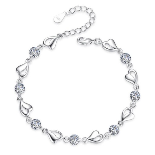 Damarmband hjärta och stenar H76 silver