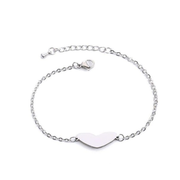 Damarmband med hjärta P106 silver