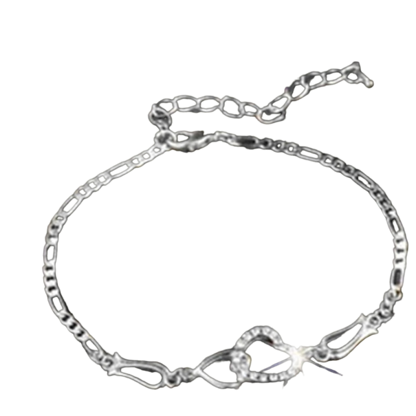 Damarmband med hjärta silver