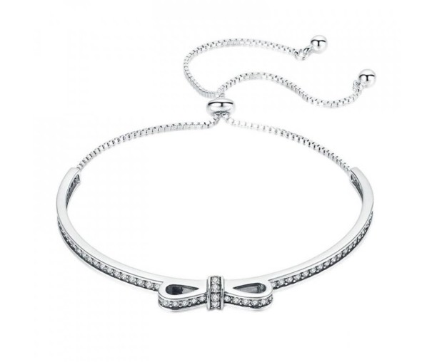 Damarmband med rosett gammelrosa