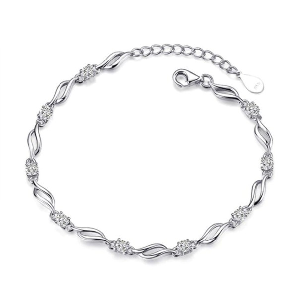 Damarmband med stenar H70 silver