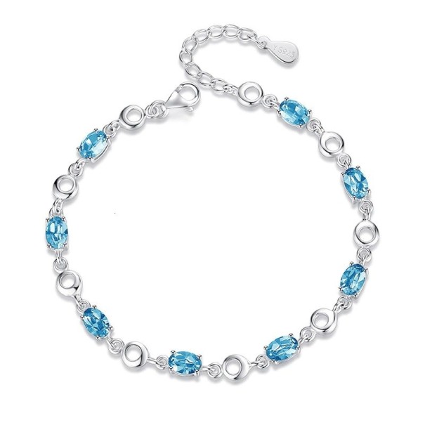 Damarmband med stenar P137 ljusblå