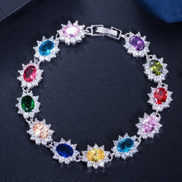 Damarmband med stenar P171 flerfärgad