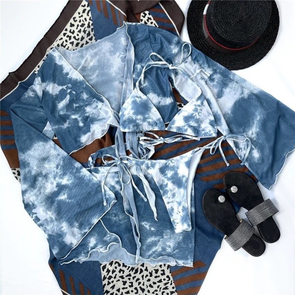Dambikini, crop top och halsduk