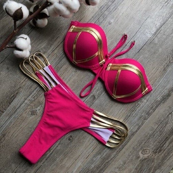 Dambikini P696 mörkrosa XS