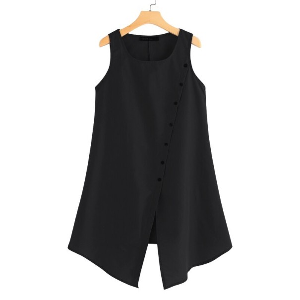 Damblus med moderiktig slits vit M