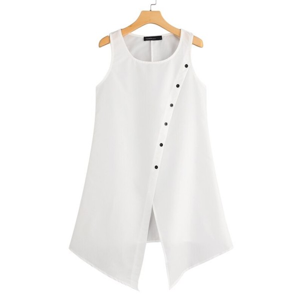 Damblus med moderiktig slits vit 4XL
