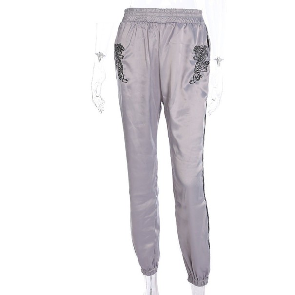 Dambyxor med tigertryck silver S