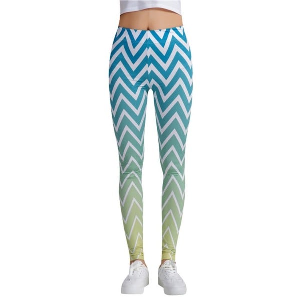 Dame 3D leggings med CIK CAK mønster 1