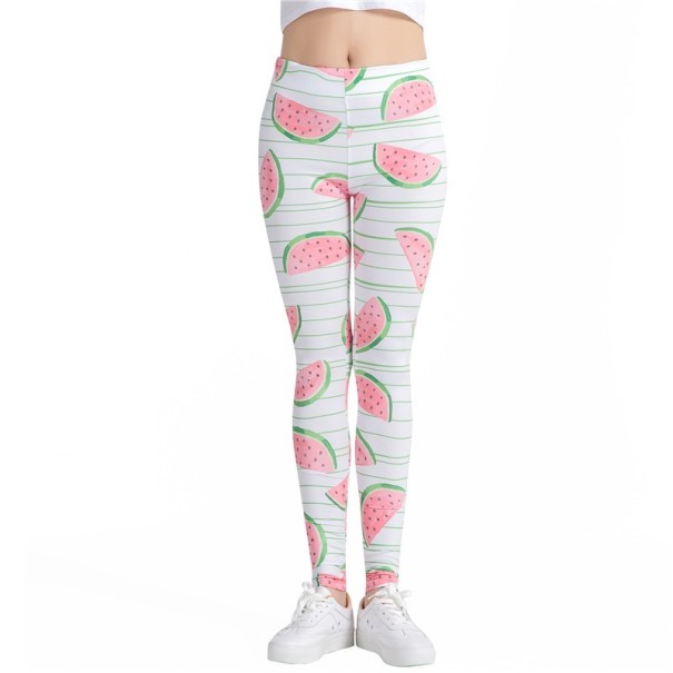 Dame 3D-leggings med vandmelonprint 1