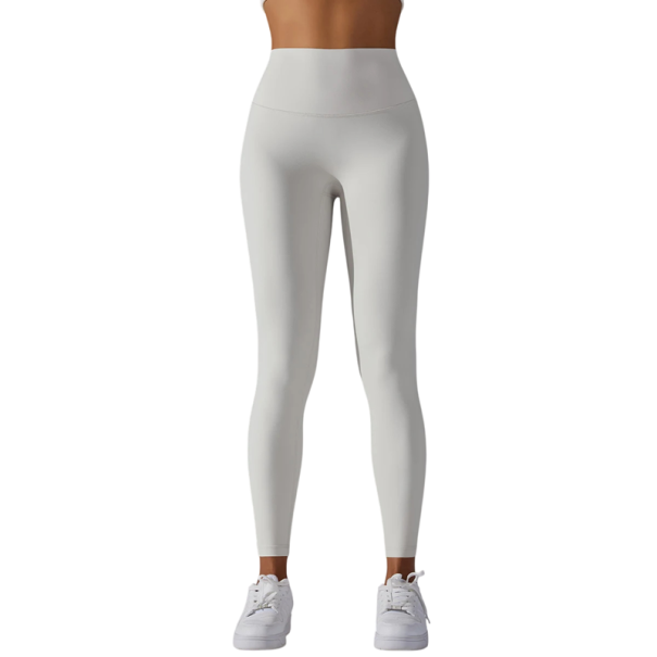 Dame Åndbare Højtaljede Leggings Sportsbukser til Fitness Yoga Løb Cykling Elastisk Gymnastiktøj Behagelig Pasform hvid XS