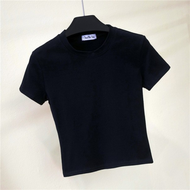 Dame basis T-shirt A315 sort M
