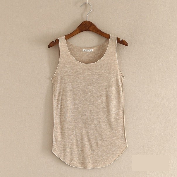 Dame basis tanktop beige