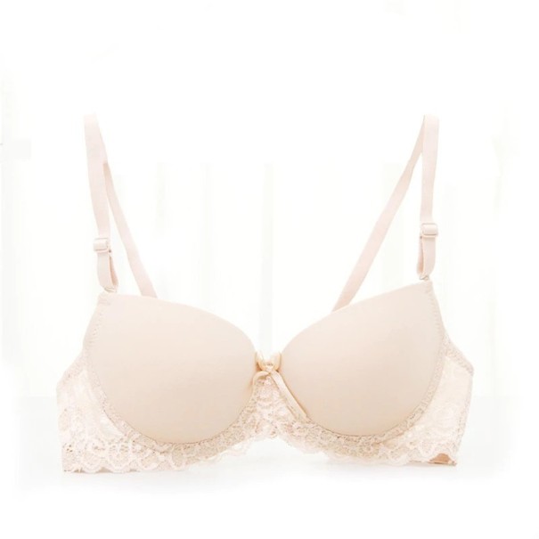 Dame-bh med blonder J792 cremefarvet 75A