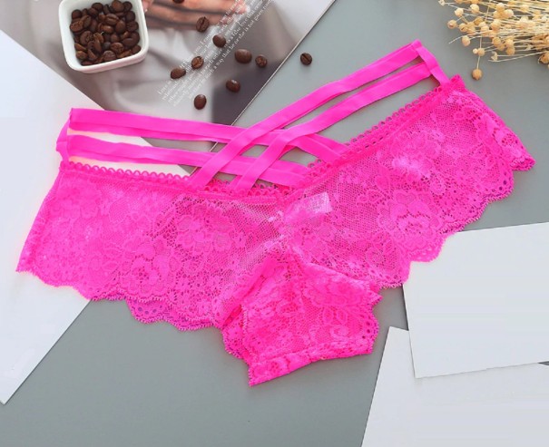 Dame blondetrusser med stropper rosa